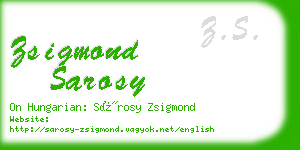 zsigmond sarosy business card